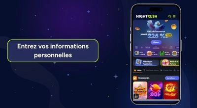 Interface mobile de Martin Casino avec le formulaire d’informations personnelles.