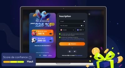 Page d’inscription de Martin Casino sur ordinateur portable.