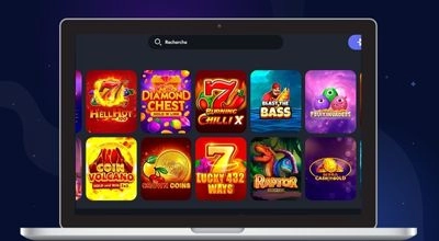 Vue du lobby des machines à sous de Martin Casino sur ordinateur portable.