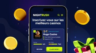 Classement Nightrush des meilleurs casinos en ligne avec l’exemple de Hugo Casino.