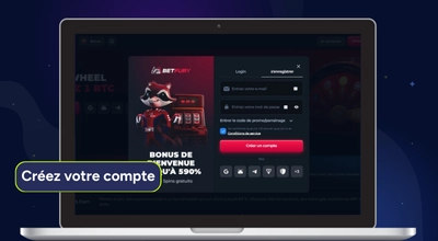 Page d’inscription de BetFury Casino