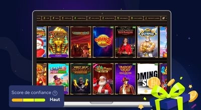 Sélection de machines à sous Nightrush affichée sur ordinateur avec un score de confiance élevé.