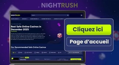 Page d’accueil Nightrush présentant les meilleurs casinos en ligne sécurisés avec bouton d’accès principal