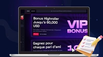 Ordinateur avec différents bonus high roller