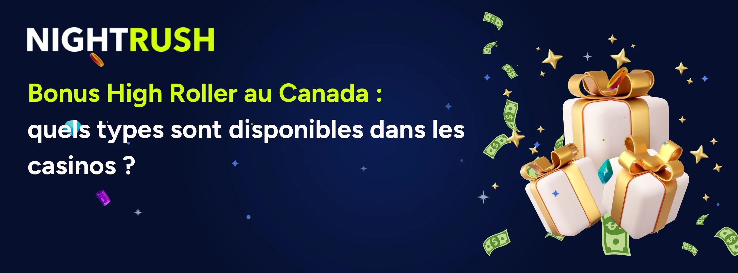 Une bannière promotionnelle pour « Bonus high roller au Canada » avec le drapeau canadien.