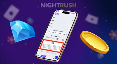 Un téléphone affiche le pied de page d’un site web avec un numéro de licence surligné en rouge.