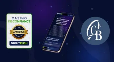 smartphone avec badge de licence de casino et logo de la GCB