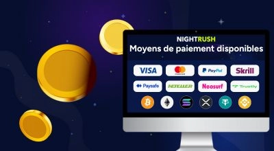 Écran d’ordinateur avec différents moyens de paiement disponibles.