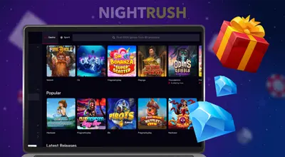 Un écran d’ordinateur portable affiche le lobby de jeux d’un casino en ligne.