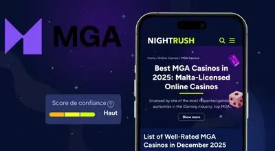 Casino MGA accessible sur mobile avec score de confiance élevé au Canada
