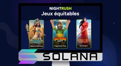 Sélection de jeux de casino équitables NightRush avec logos Pragmatic Play et Quickspin