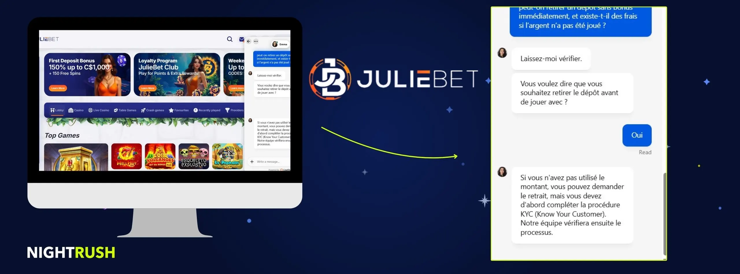 Service client Juliebet