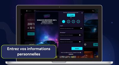 Étape d’inscription sur un casino en ligne Pragmatic Play avec saisie des informations personnelles