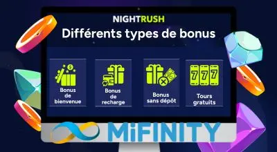 Différents types de bonus disponibles dans les casinos MiFinity au Canada