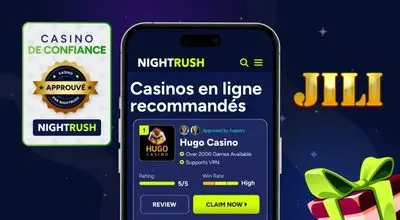 Casinos en ligne recommandés par NightRush proposant les jeux JILI Games