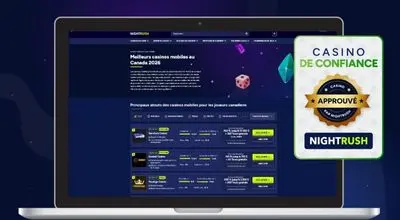 Un téléphone affiche une application de casino à côté d’un badge de licence de casino avec une coche.