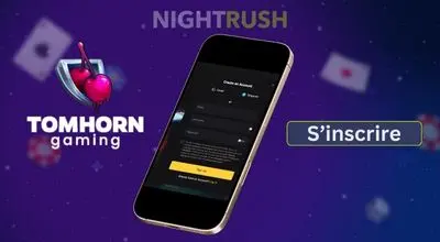 Inscription sur un casino en ligne proposant les jeux Tom Horn Gaming sur mobile