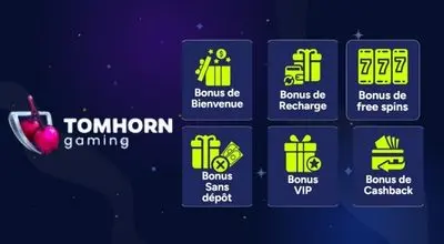 Types de bonus de casino proposés par les casinos Tom Horn Gaming au Canada
