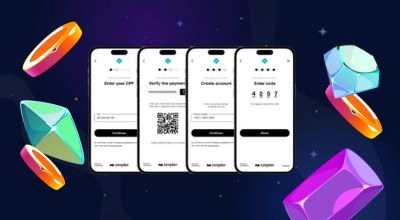 Étapes d’inscription et de connexion à Zimpler sur mobile, avec vérification par code et création de compte.