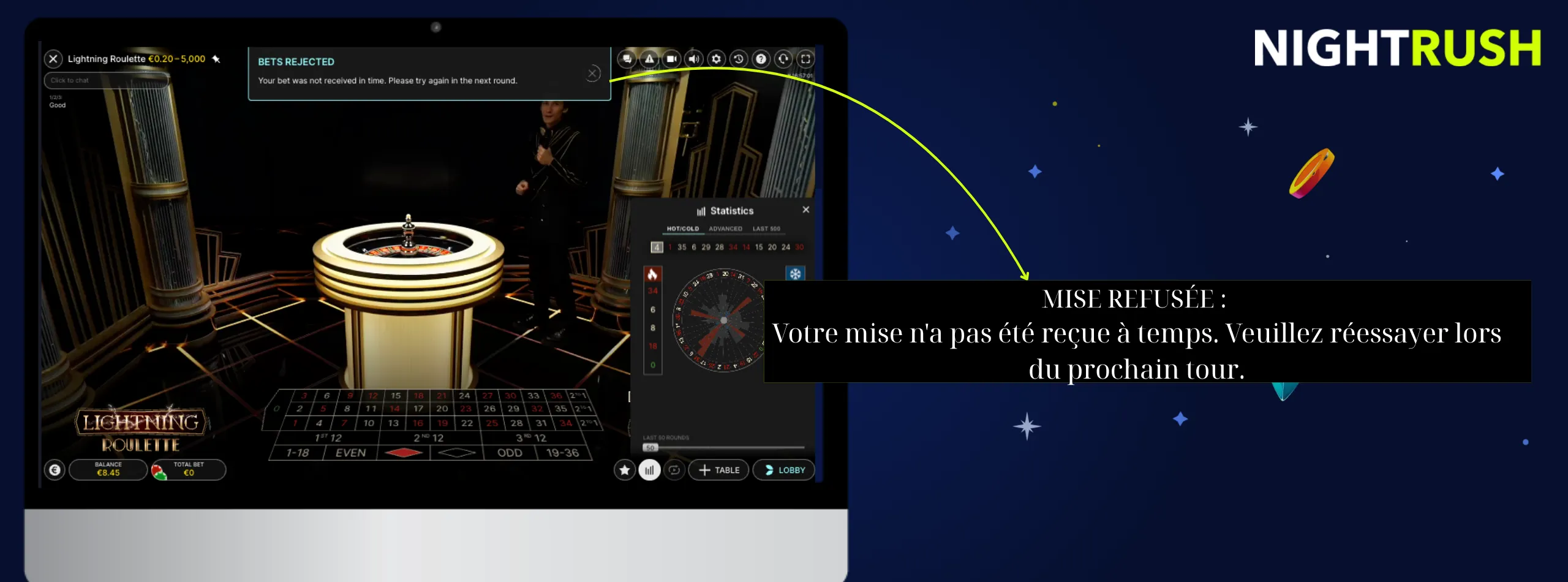 Mises refusées au blackjack