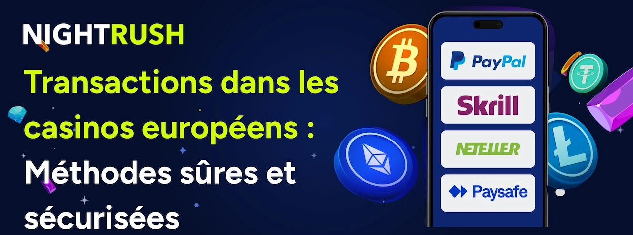 Bannière NIGHTRUSH sur la légalité et la réglementation des casinos en ligne en Europe avec drapeau de l’Union européenne