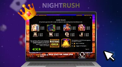 En laptop med en gullkrone på og Mustang Gold åpen på skjermen.