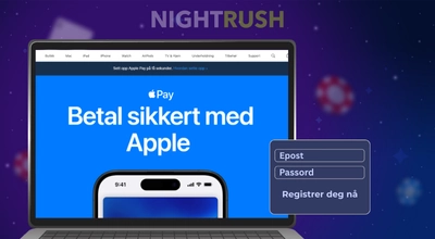 En datamaskin med Apple Pay sin hjemmeside på skjermen med et registreringsskjema.