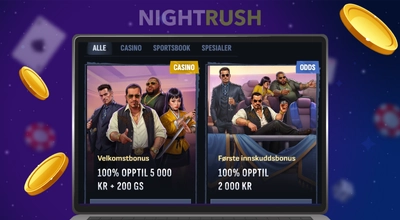 Gullmynter rundt Mafia Casino sine bonuser på casino og oddsen.