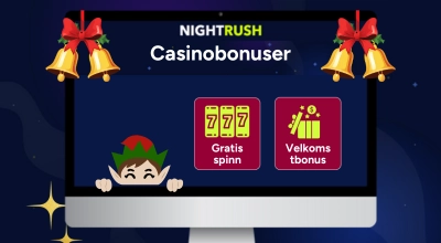 En dataskjerm med julebonuser, en alv, stjerner og noen bjeller som henger fra skjermen.