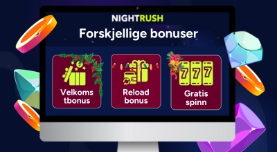 En dataskjerm med forskjellige bonuser med juletema og diamanter i bakgrunnen.