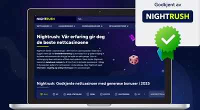 Laptop med godkjente casinoer på Nightrush.