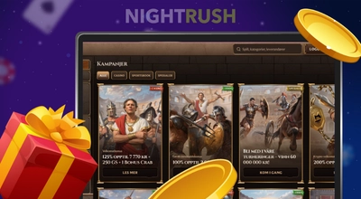 Bærbar PC som viser nettkasinopromoteringer for norske spillere.