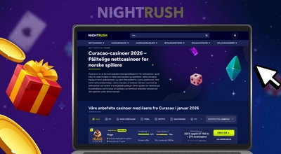 Bærbar skjerm Curacao-casinoer for norske spillere.