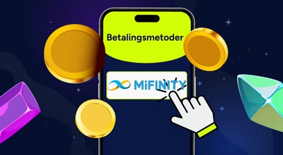 Smarttelefon som viser MiFinity-betalingsmetoden.