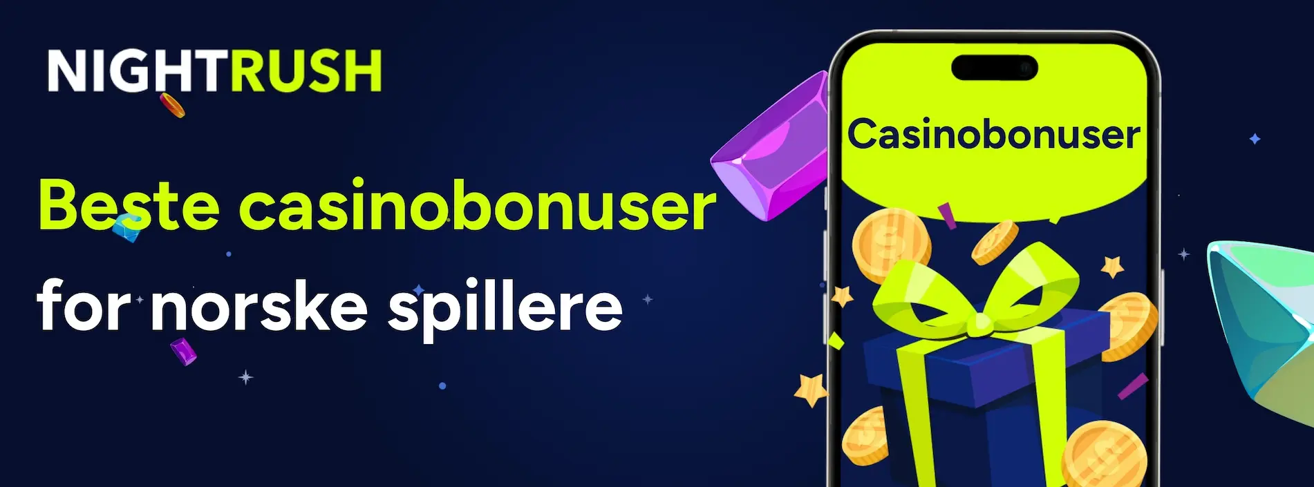 Mobilskjerm som viser en gaveeske som representerer en casinobonus