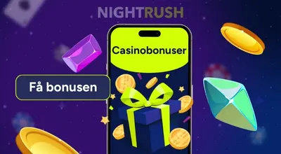 Mobilskjermen viser gaveesker som representerer casinobonuser