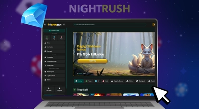 Spinzen Casino hjemmesideskjerm