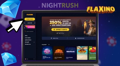 Flaxino Casino hjemmesideskjerm